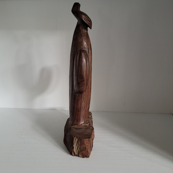 Vintage Mid-Century Large Carved Ironwood Saguaro Cactus with Bird of Prey/Hawk - Picture 5 of 16